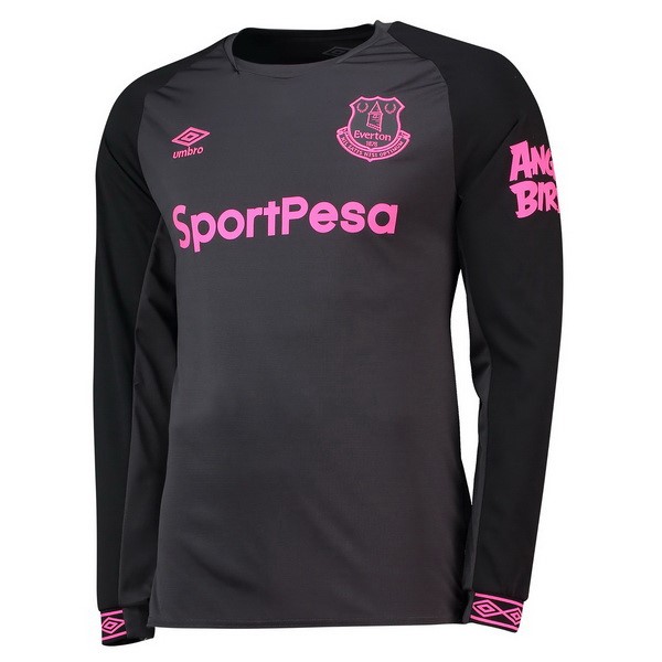 Camiseta Everton Replica Segunda Ropa ML 2018/19 Negro